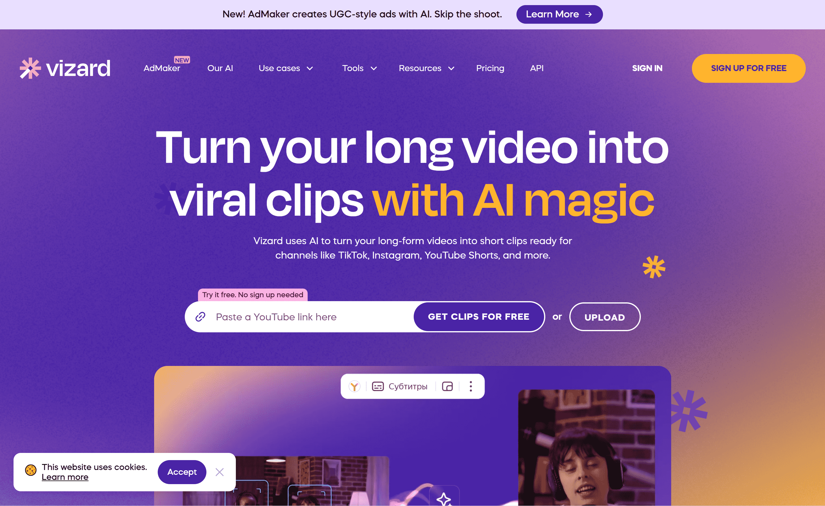 инструкция по оплате vizard ai из России